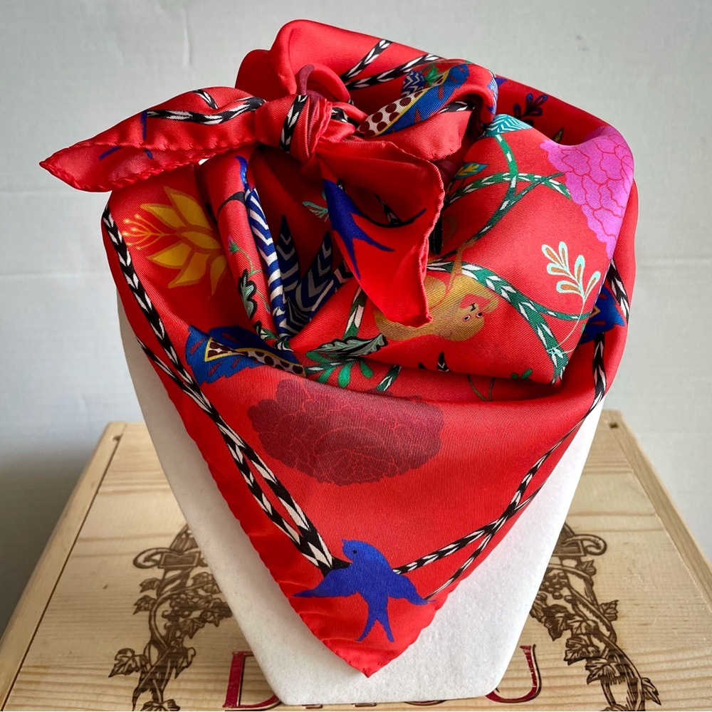 Sandro 26” Silk Scarf Limited Edition Chinese New Year 2016- Year of the Monkey